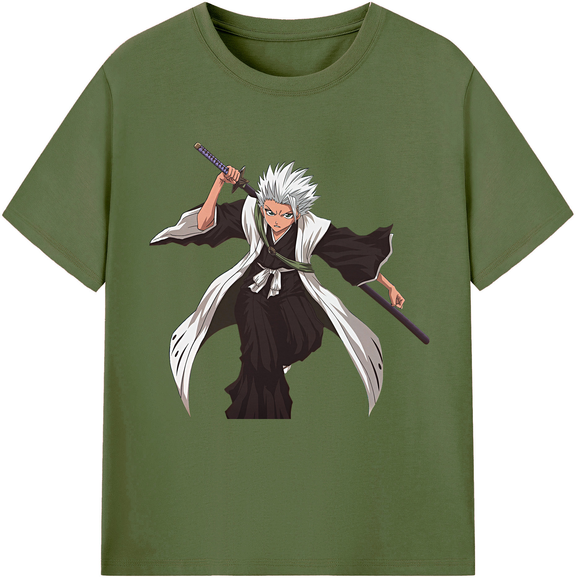 （画像用） ブリーチ 日番谷冬獅郎（ひつがや とうしろう） BLEACH Hitsugaya Toushirou 綿100％半袖Tシャツ（フロントプリント）